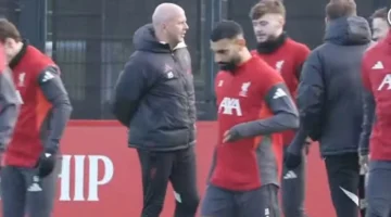 محمد صلاح يشارك بفعالية في تدريبات ليفربول استعدادًا للمباريات القادمة 1